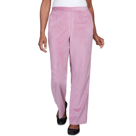 Alfred Dunner Women's Pullon Elastic Waist Classic Fit Corduroy Pants Raspberry - Picture 1 of 9